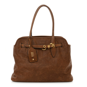 MIU MIU Nappa Aviator Medium Aventure Bag Rovere