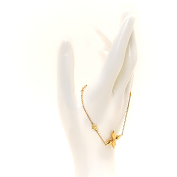LOUIS VUITTON Metal Louisette Charm Bracelet Gold