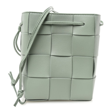 BOTTEGA VENETA Nappa Maxi Intrecciato Small Cassette Bucket Bag New Sauge