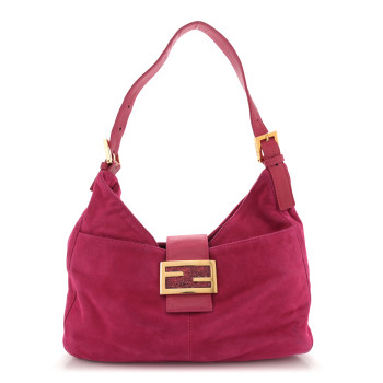 FENDI Suede Shoulder Bag Fuchsia
