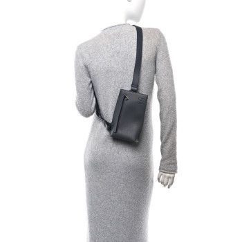 LOEWE Soft Grained Calfskin Vertical T-Pocket Crossbody Bag Anthracite