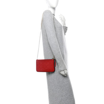 LOUIS VUITTON Empreinte Double Zip Pochette Marine Rouge