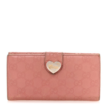 GUCCI Guccissima Heart Continental Wallet Mauve