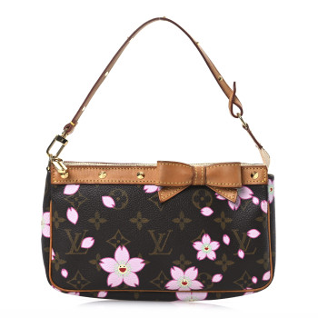 LOUIS VUITTON Monogram Cherry Blossom Pochette Accessories Brown