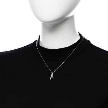 PARKER & WEST BY FASHIONPHILE 18K White Gold Diamond .50ctw Graduated Two Row Drop Pendant Necklace