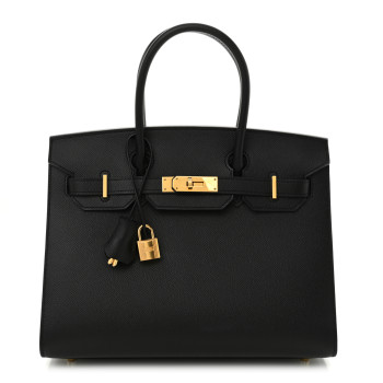 HERMES Madame Calfskin Birkin Sellier 30 Black
