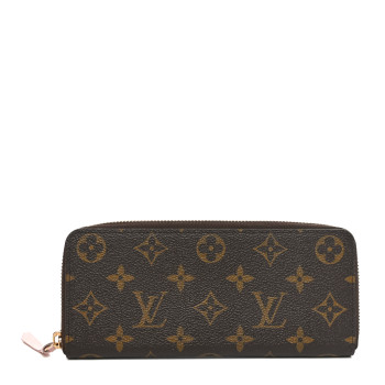 LOUIS VUITTON Monogram Clemence Wallet Rose Ballerine