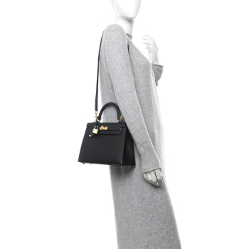HERMES Epsom Kelly Sellier 25 Black