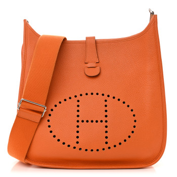 HERMES Taurillon Clemence Evelyne III GM Orange