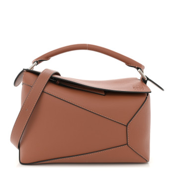 LOEWE Calfskin Small Puzzle Edge Bag Tan