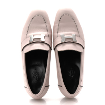 HERMES Calfskin Womens Paris Loafers 36 Rose Petale