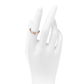 HERMES 18K Rose Gold Diamond Ever Herakles Wedding Band Ring 54 6.75