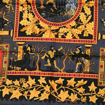 HERMES Silk Musique Des Dieux Scarf 90