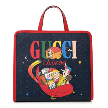 GUCCI Coated Canvas The Jetsons Childrens Tote Blue Red Multicolor