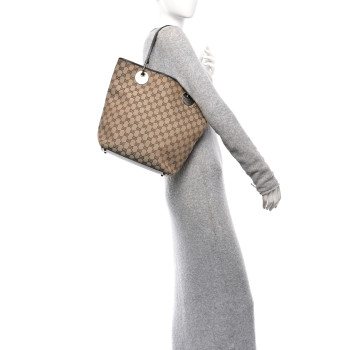 GUCCI Monogram Large Eclipse Tote  Brown