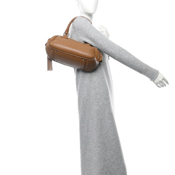 CHANEL Calfskin Tassel Bowler Light Brown