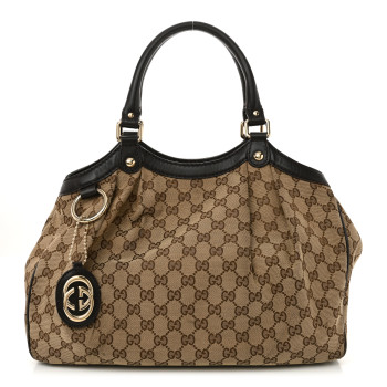 GUCCI Monogram Medium Sukey Tote Dark Brown