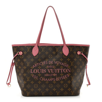 LOUIS VUITTON Monogram Articles de Voyage Ikat Neverfull MM Rose Velours