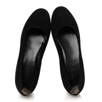 LOUIS VUITTON Suede Uniformes Pump 37 Black