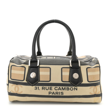 Coated Canvas Le Train Boston Bag Black