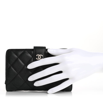 CHANEL Caviar Quilted CC French Wallet Black