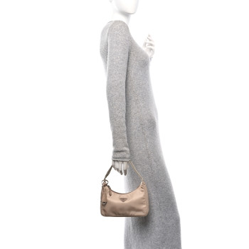 PRADA Tessuto Nylon Mini Re-Edition 2000 Bag Cammeo