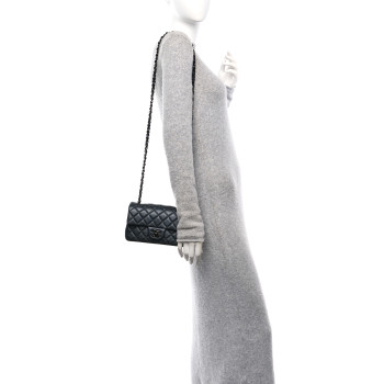 CHANEL Lambskin Quilted Mini Rectangular Flap So Black
