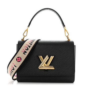 LOUIS VUITTON Epi Twist Top Handle Shoulder Bag MM Black
