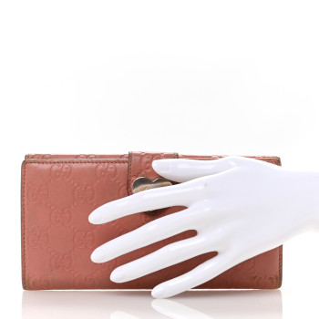 GUCCI Guccissima Heart Continental Wallet Mauve