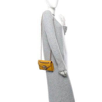 DOLCE & GABBANA Smooth Calfskin Mini Devotion Envelope Bag Yellow