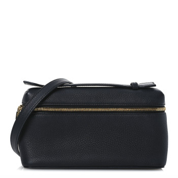 LORO PIANA Tender Calfskin L19 Extra Pocket Pouch Black