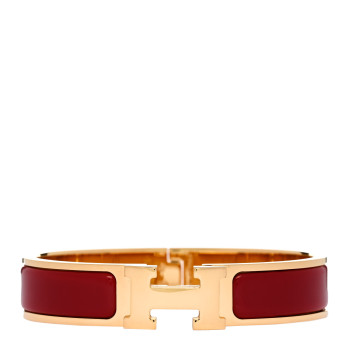 HERMES Enamel Narrow Clic Clac H Bracelet PM Rouge