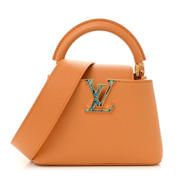 LOUIS VUITTON Taurillon Mini Capucines Safran Imperial