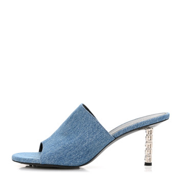 GIVENCHY Denim G Cube 70mm Heel Mules 39 Medium Blue