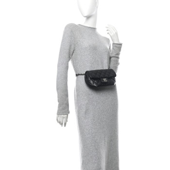 CHANEL Calfskin Quilted CC Uniform Flap Belt Bag Black