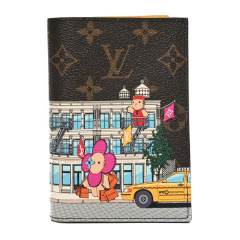 LOUIS VUITTON Monogram 2022 Christmas Animation New York Soho Passport Cover Yellow
