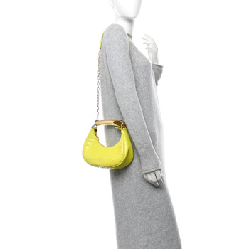 TOM FORD Calfskin Crocodile Embossed Mini Bianca Hobo Acid Yellow