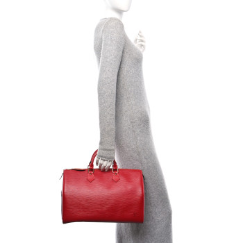 LOUIS VUITTON Epi Speedy 35 Castillan Red