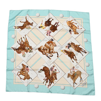 HERMES Silk Hermes Cup Palm Beach Scarf 90