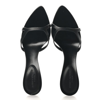 SAINT LAURENT Calfskin Carla 60 Mule Sandals 36.5 Black