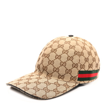 GUCCI Monogram Web Baseball Hat M Beige Cocoa