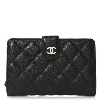 CHANEL Caviar Quilted CC French Wallet Black