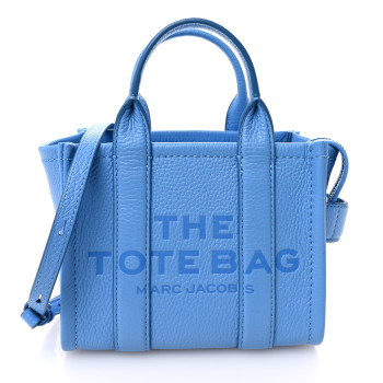 MARC JACOBS Grained Calfskin Mini The Tote Bag Spring Blue