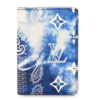 LOUIS VUITTON Cowhide Monogram Bandana Pocket Organizer Blue