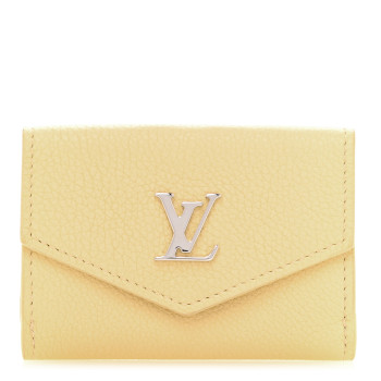 LOUIS VUITTON Calfskin Lockmini Wallet Light Yellow