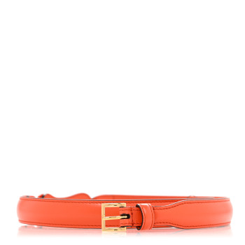 GUCCI Efesto Leather Womens Horsebit 15/23mm Belt 80 32 Orange
