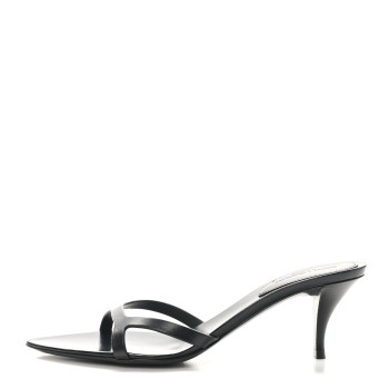 SAINT LAURENT Calfskin Carla 60 Mule Sandals 36.5 Black