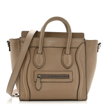 CELINE Drummed Calfskin Nano Luggage Dune