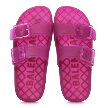 BALENCIAGA Technical Polyurethane Mallorca Slide Sandals 39 Pink
