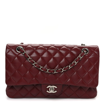 CHANEL Caviar Quilted Medium Double Flap Burgundy